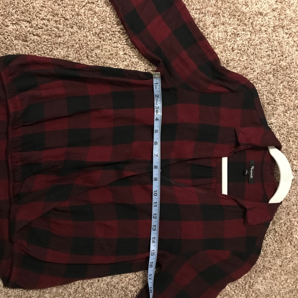 Madewell 1 button high-low collared shirt